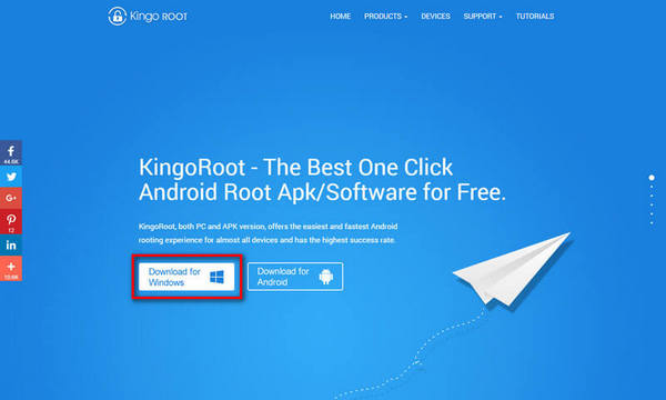 Descargar KingoRoot(Windows), la mejor herramienta para hacer root en Android con un clic.